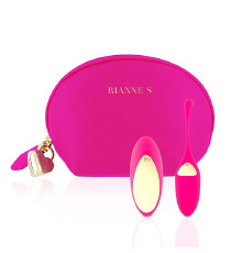 Виброяйцо Rianne S: Pulsy Playball Deep Pink с вибрирующим пультом Д/У, косметичка-чехол