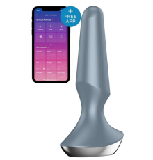 Анальна пробка з функцією керування смартфоном SATISFYER PLUG-ILICIOUS 2 ICE BLUE