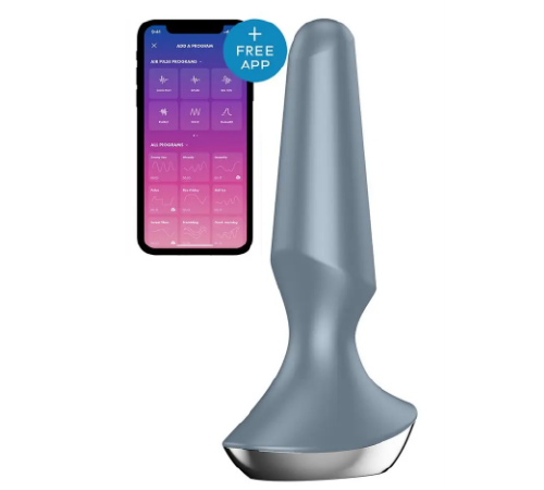 Анальна пробка з функцією керування смартфоном SATISFYER PLUG-ILICIOUS 2 ICE BLUE