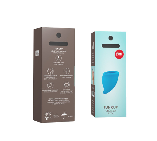 Менструальная чаша Fun Factory FUN CUP SIZE A, бирюзовая, многоразовая, диаметр 4 см, объем 20 мл