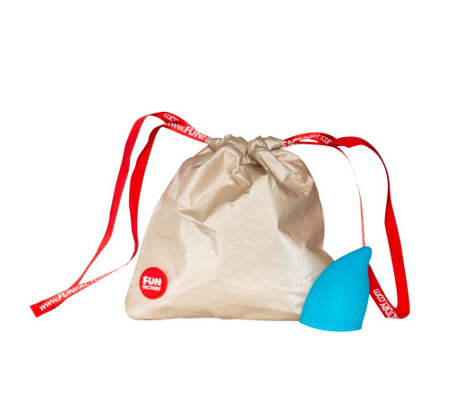 Менструальная чаша Fun Factory FUN CUP SIZE A, бирюзовая, многоразовая, диаметр 4 см, объем 20 мл