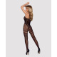 Бодистокинг Obsessive Bodystocking F213 S/M/L, имитация кружевного боди и резинки для чулок