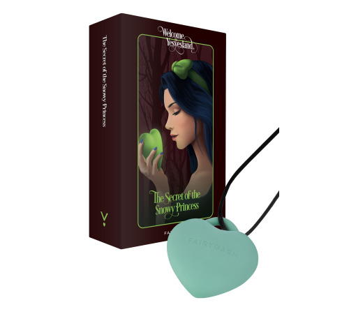 Мини-вибратор «Сердечко» FairyGasm PleasureStone green, 9 режимов, на шнурке