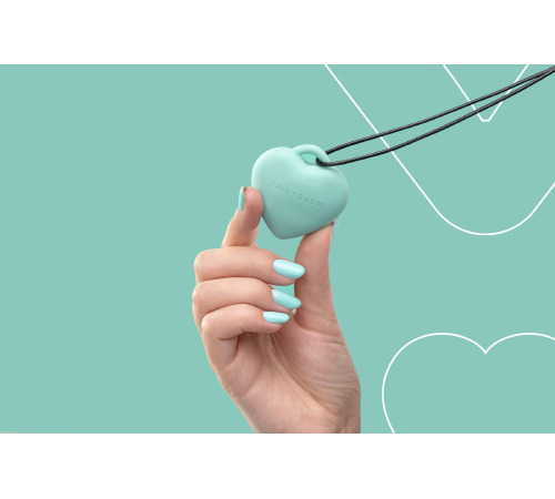 Мини-вибратор «Сердечко» FairyGasm PleasureStone green, 9 режимов, на шнурке