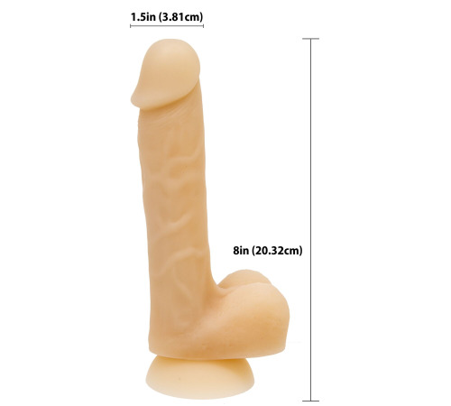 Фаллоимитатор с памятью формы, на присоске ADDICTION — DAVID 8″ Silicone Dong, вибропуля в подарок