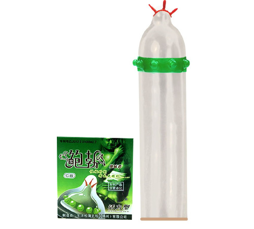 Презервативы с усиками и шипами 1 шт зеленая упаковка