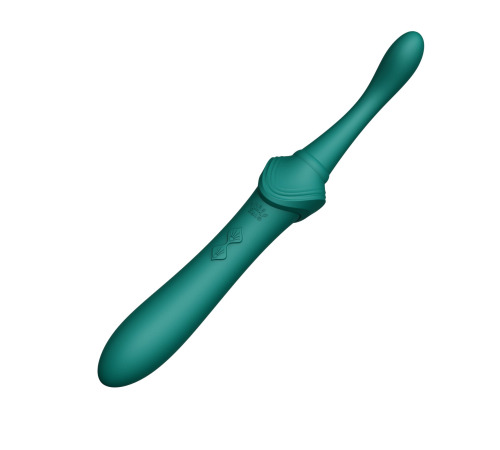 Вагінально-кліторальний вібратор Zalo — Bess Turquoise Green, багатофункціональний із насадками