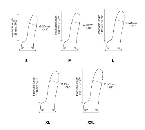 Реалистичный фаллоимитатор Strap-On-Me Sliding Skin Realistic Dildo Black - S, эффект подвижной кожи