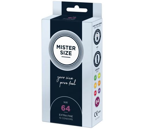 Презервативы Mister Size - pure feel - 64 (10 condoms), толщина 0,05 мм