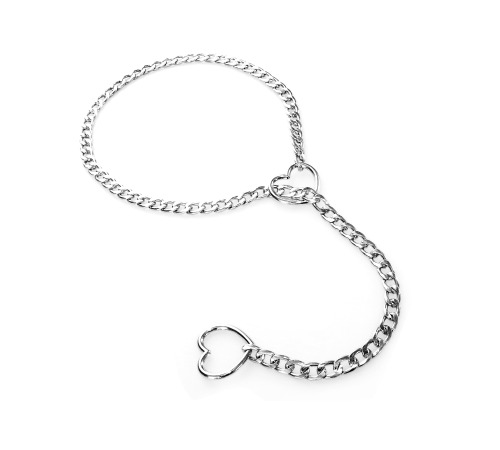 Украшение на шею Сердца удлиненное, цвет Серебро