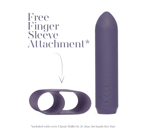 Минивибратор Je Joue - Classic Bullet Vibrator Purple с глубокой вибрацией и фиксацией на палец