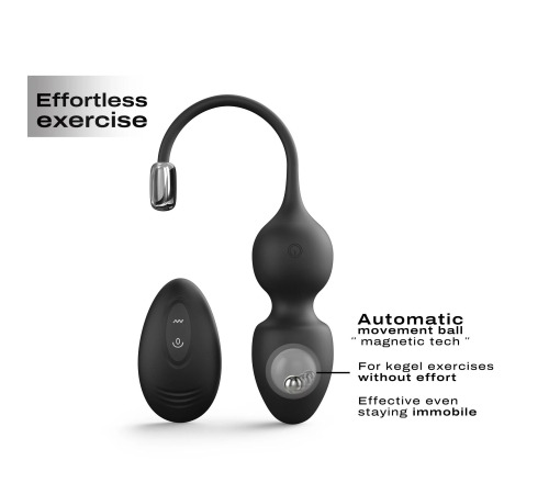 Вагинальные шарики Dorcel LOVE BALLS BLACK, вибрации и движения внутреннего шарика, пульт ДУ
