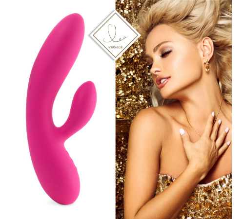 Гибкий вибратор кролик с двумя моторами FeelzToys Lea Rabbit Vibrator Rubine Red