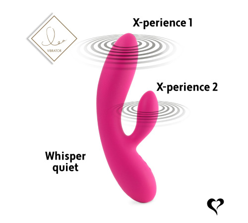 Гибкий вибратор кролик с двумя моторами FeelzToys Lea Rabbit Vibrator Rubine Red