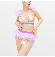Сексуальний комплект білизни Angel, розмір L-2XL, колір Лаванда