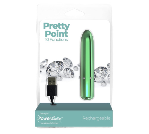 Вибропуля PowerBullet - Pretty Point Rechargeable Teal
