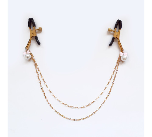 Затискачі для сосків золоті з перлами