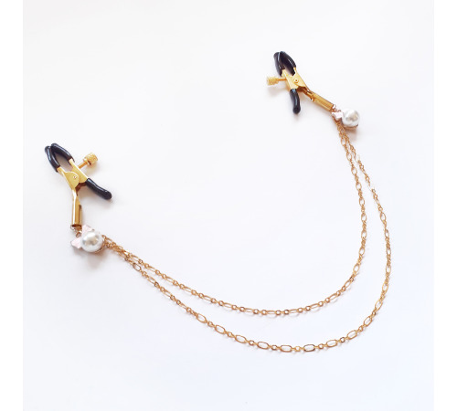 Затискачі для сосків золоті з перлами