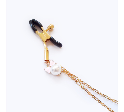 Затискачі для сосків золоті з перлами