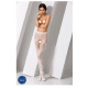 Эротические колготки-бодистокинг Passion S007 white, красивые ажурные колготки с вырезом