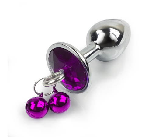 Металева анальна пробка S з дзвіночками, діаметр 2,8 см, довжина 7 см