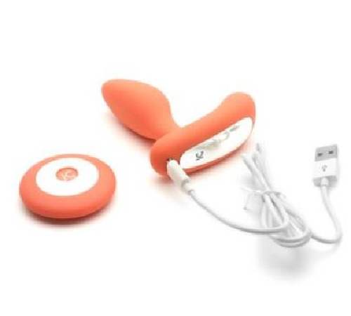 Вібропробка і масажер простати 2-в-1 KISTOY Gordon Orange з пультом ДК, гнучка ніжка