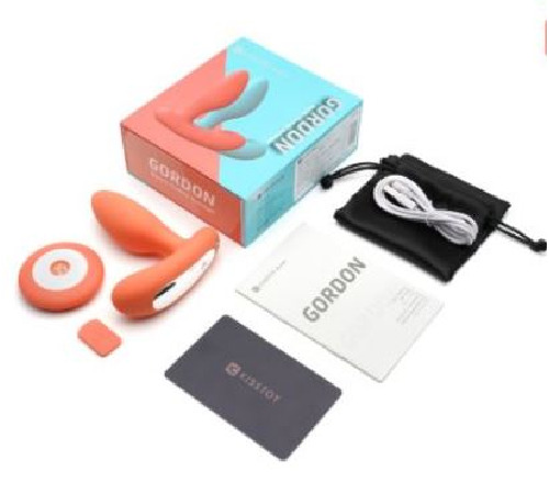 Вібропробка і масажер простати 2-в-1 KISTOY Gordon Orange з пультом ДК, гнучка ніжка