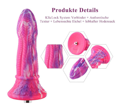 Фаллоимитатор для секс-машин Hismith 10.3″ Silicone Monster Dildo Series, система крепления KlicLok