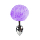 Металлическая анальная пробка L с сиреневым хвостиком
