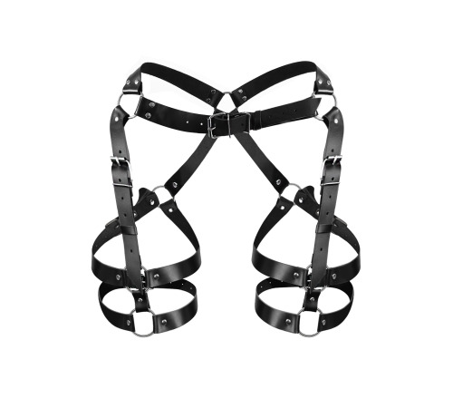 Гартеры Art of Sex - Claire, натуральная кожа, размер L-2XL, цвет черный