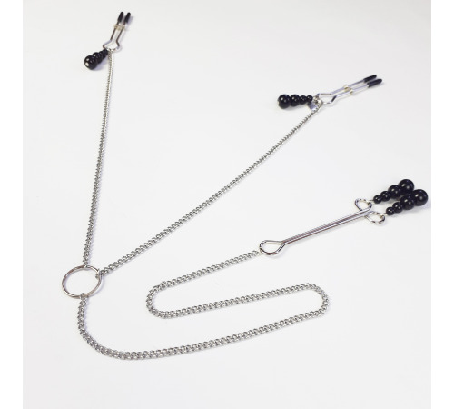 Зажимы для сосков и клитора Art of Sex - Nipple and clit clamps Black Pearl