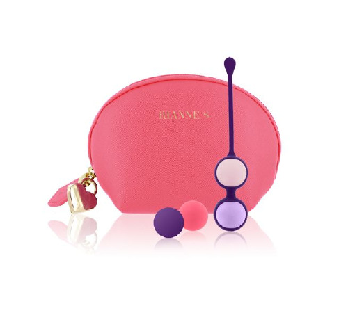 Набор вагинальных шариков Rianne S: Pussy Playballs Coral, масса 15,25, 35, 55г, монолит, косметичка