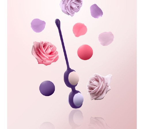 Набор вагинальных шариков Rianne S: Pussy Playballs Coral, масса 15,25, 35, 55г, монолит, косметичка