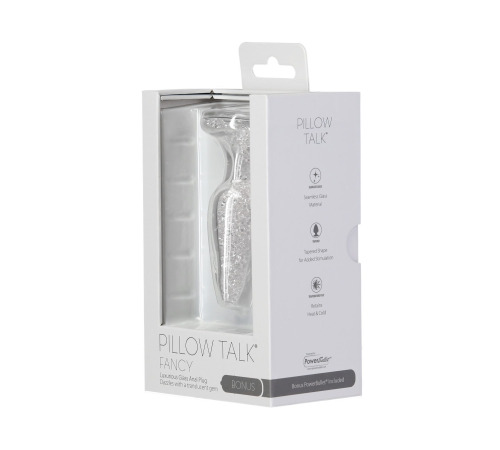 Стеклянная анальная пробка Pillow Talk Fancy Luxurious Glass Anal Plug, ⌀3,1см, вибропуля в подарок