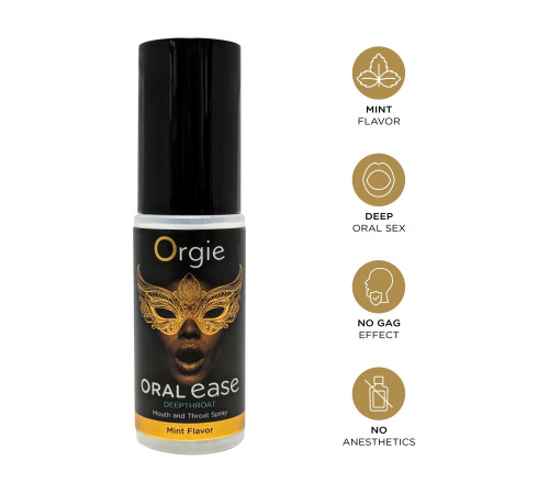 Спрей для глибокого мінету Orgie Oral Ease Deepthroat (15 мл), м'ятний, без анестетиків