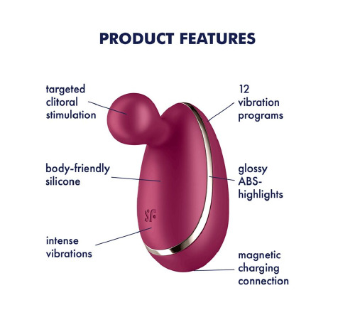Вибратор для наружной стимуляции Satisfyer Spot On 1 Berry, гибкий отросток