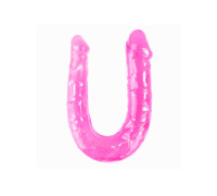 Фаллоимитатор двухсторонний, гелевый, розовый, диаметр 31мм и 37мм