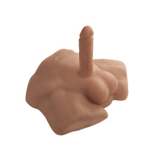 Полуторс с фаллоимитатором на присоске SilexD Apollo S Male Torso Caramel