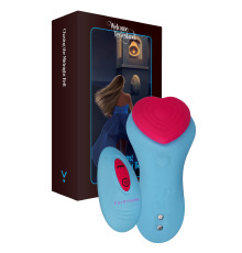 Вибратор в трусики FairyGasm HeartGem blue, на магните, пульт ДУ