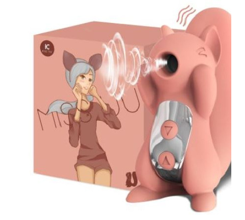 Вакуумный стимулятор с вибрацией KISTOY Miss UU Orange, игрушка 2-в-1