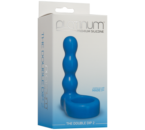 Насадка для двойного проникновения Doc Johnson The Double Dip 2 Blue, для пениса или игрушки