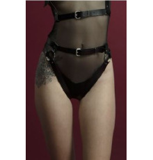Гартеры Feral Feelings - Belt Briefs, трусики, натуральная кожа, цвет черный