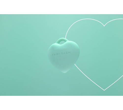 Мини-вибратор «Сердечко» FairyGasm PleasureStone green, 9 режимов, на шнурке