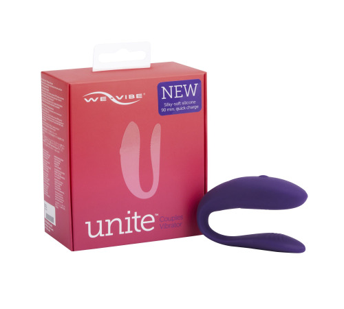 Недорогой вибратор для пар We-Vibe Unite Purple, однокнопочный пульт ДУ