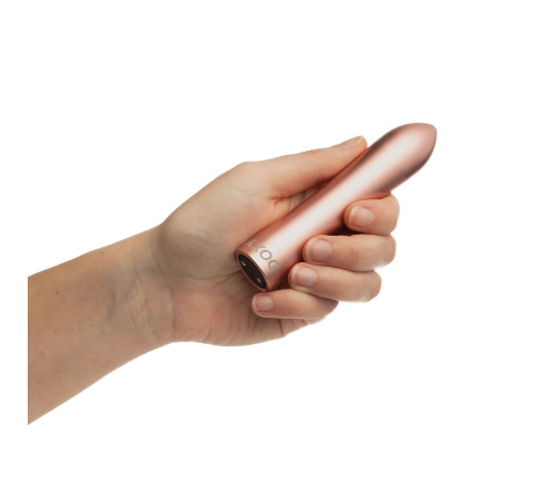 Мощная вибропуля DOXY ROSE GOLD в металлическом кейсе, ультрагладкая, 7 режимов