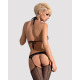 Сетчатый бодистокинг с имитацией топа, пояса и чулок Obsessive Bodystocking N108 S/M/L, черный
