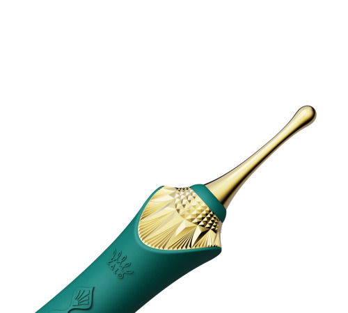 Вагінально-кліторальний вібратор Zalo — Bess Turquoise Green, багатофункціональний із насадками