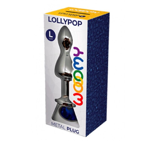 Металева анальна пробка Wooomy Lollypop Double Ball Metal Plug Blue L діаметр 3,5, довжина 10,5см