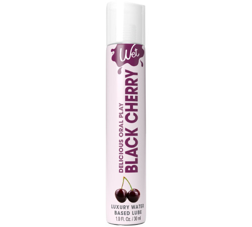 Лубрикант на водной основе Wet Oral Play Black Cherry (30 мл), съедобный, без сахара