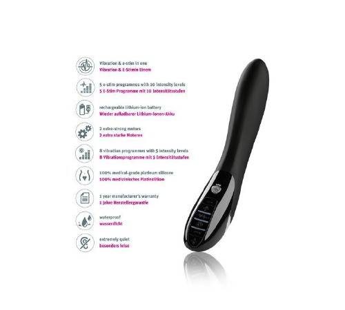 Вибратор с электростимуляцией Mystim Electric Eric eStim Black, миостимулятор